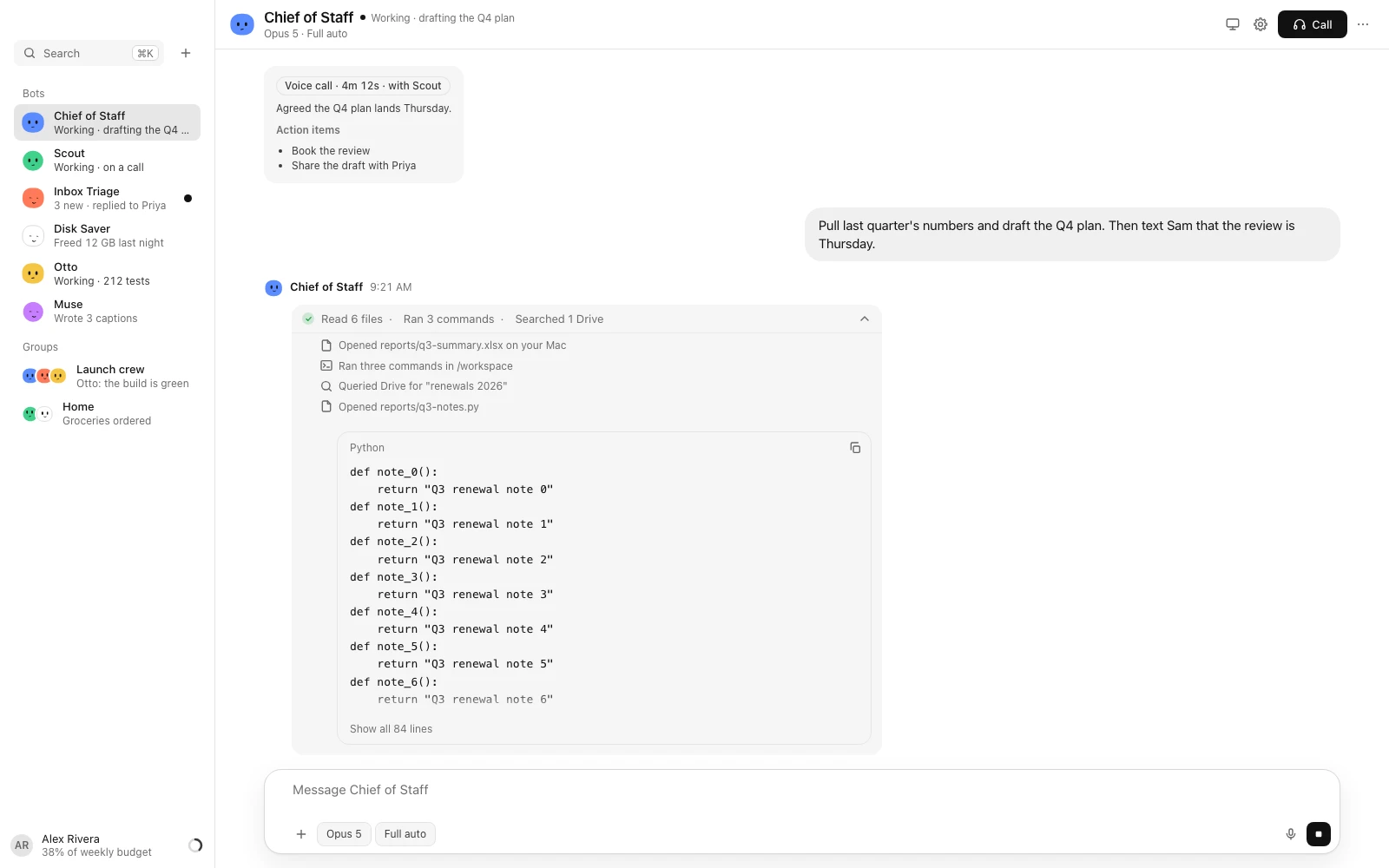 Synapse: a Bot's work steps and the code it wrote